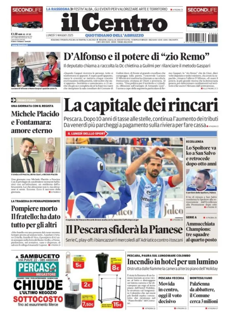 Prima-pagina-il centro-oggi-edizione-del-2025-05-05